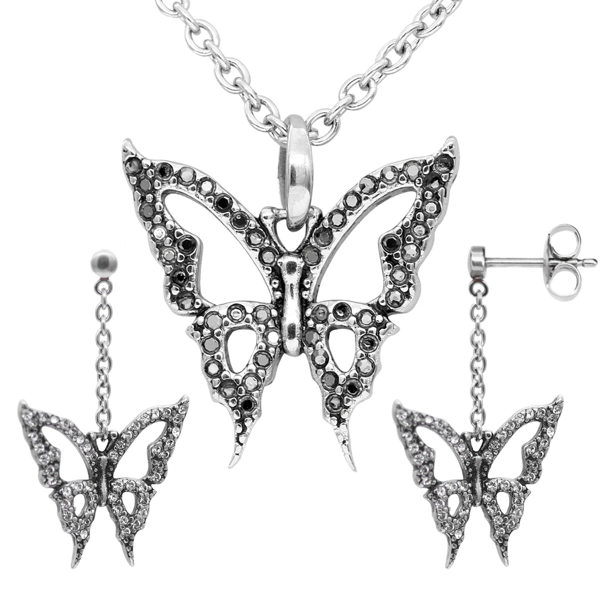 Blingin’ Butterfly Necklace & Earrings Set
