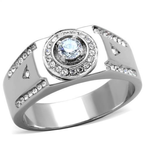 Men Stainless Steel Cubic Zirconia Rings TK1819