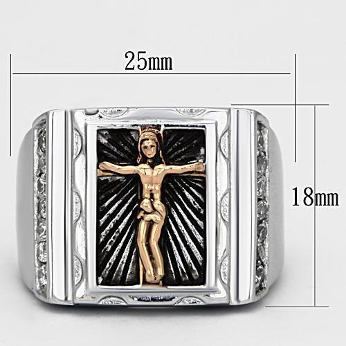 Men Stainless Steel Cubic Zirconia Rings TK951